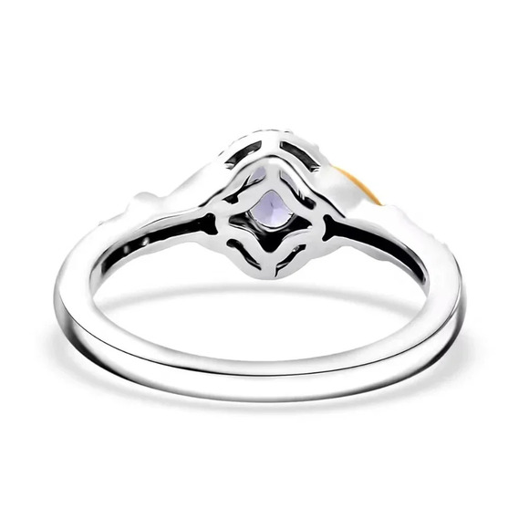 Tanzanite, White Zircon Infinity Halo Ring (Size 7.0), Pendant Necklace 20" 925 - Picture 6 of 14